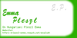 emma pleszl business card